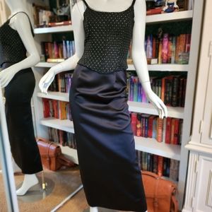 Jessica McClintock Gunne Sax Beaded Corset Top Formal Vintage Maxi Dress